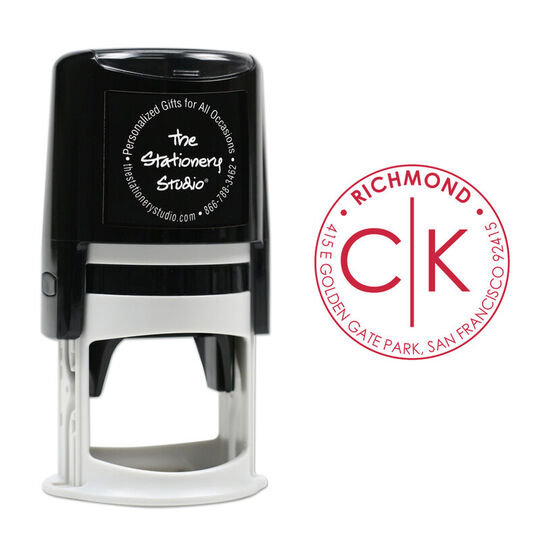 Modern Initials Self Inking Stamp